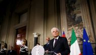 Italian President Sergio Mattarella speaks to media after a meeting with Italy's Prime Minister-designate Giuseppe Conte at the Quirinal Palace in Rome, Italy, May 27, 2018. REUTERS/Alessandro Bianchi?