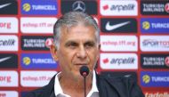 Carlos Queiroz, head coach of Iran national football team attends a press conference ahead of a friendly football match between Turkey and Iran at BJK Nevzat Demir facilities in Istanbul, Turkey on May 27, 2018. Emrah Yorulmaz - Anadolu
