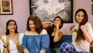 A still of the actresses Kareena Kapoor, Sonam Kapoor, Shikha Talsania (2nd Left) and Swara Bhaskar (2nd Right) from the movie Veere Di Wedding.