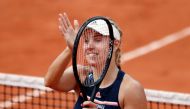 Germany's Angelique Kerber celebrates winning her fourth round match against France's Caroline Garcia REUTERS/Pascal Rossignol
