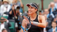Spain's Garbine Muguruza celebrates winning her quarter final match against Russia's Maria Sharapova REUTERS/Charles Platiau
 