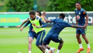  Brazil's Neymar and Fred during training Action Images via Reuters/Matthew Childs 
