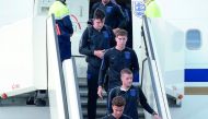 England players arrive at Saint Petersburg's Pulkovo airport on June 12, 2018, to take part in the 2018 FIFA World Cup football tournament in Russia. AFP / Olga Maltseva