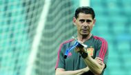 Spain coach Fernando Hierro during training. Reuters/Lucy Nicholson


