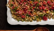Freekeh Salad With Raspberries. Photo by Goran Kosanovic for The Washington Post.

