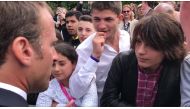 Screengrab taken from a video posted by France's President Emmanuel Macron on his official Twitter page.