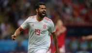 Spain's forward Diego Costa celebrates his goal during the Russia 2018 World Cup Group B football match between Iran and Spain at the Kazan Arena in Kazan on June 20, 2018. AFP / Roman Kruchinin  