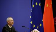 Chinese Vice Premier Liu He attends a joint news conference with European Commission Vice President Jyrki Katainen (not pictured) after the EU-China High-level Economic Dialogue at Diaoyutai State Guesthouse in Beijing, China June 25, 2018. REUTERS/Jason 
