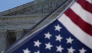 A flag is seen outside the U.S. Supreme Court in Washington, U.S., June 25, 2018. Reuters/Toya Sarno Jordan

