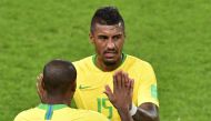 Brazil's midfielder Fernandinho replaces Brazil's midfielder Paulinho (back) during the Russia 2018 World Cup Group E football match between Serbia and Brazil at the Spartak Stadium in Moscow on June 27, 2018. AFP / Mladen Antonov