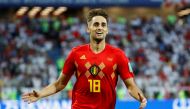 Belgium's Adnan Januzaj celebrates scoring their first goal. Reuters/Fabrizio Bensch