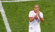 Tunisia's forward Wahbi Khazri reacts during the Russia 2018 World Cup Group G football match between Panama and Tunisia at the Mordovia Arena in Saransk on June 28, 2018. AFP / Jack Guez