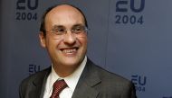 European Commissioner for Justice and Home Affairs Antonio Vitorino smiles following a meeting between the EU and the US in The Hague, on September 18, 2004. AFP / ANP / Robert Vos
