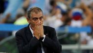  Soccer Football - World Cup - Round of 16 - Uruguay vs Portugal - Fisht Stadium, Sochi, Russia - June 30, 2018 Portugal coach Fernando Santos looks dejected REUTERS/Jorge Silva