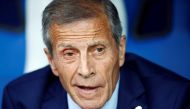 Uruguay coach Oscar Tabarez before the match. Reuters/Jason Cairnduff