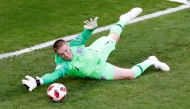 England's Jordan Pickford making a save. (REUTERS/David Gray)