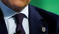 Mark Carney, Governor of Bank of England, wearing an England 'Three Lions' lapel pin, addresses the Northern Powerhouse Business Summit Boiler Shop in Newcastle, Britain, July 5, 2018. Reuters/Phil Noble