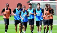 Belgium players during training in Moscow
