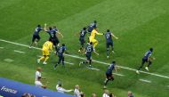 France substitutes run onto the pitch as they celebrate winning the World Cup. Reuters/Maxim Shemetov

