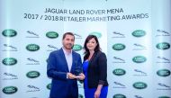 Hussein Adra, Marketing & Customer Relationship Manager for Alfardan Premier Motors, receiving the award. 