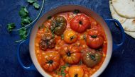 Roasted Tomato and Chickpea Curry. (Photo by Deb Lindsey for The Washington Post)
