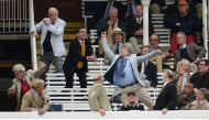 An MCC member attempts to catch a six hit by Shane Watson of  Australia at Lord's. (Reuters file / Photo Philip Brown) 