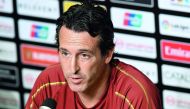 Arsenal’s manager Unai Emery attends a press conference ahead of their International Champions Cup football match in Singapore yesterday.