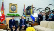 US President Donald Trump and Italian Prime Minister Giuseppe Conte hold a meeting in the Oval Office of the White House in Washington, DC, July 30, 2018.  AFP / Saul Loeb
