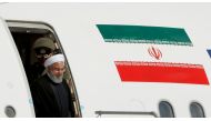 Iranian President Hassan Rouhani disembarks from a plane upon his arrival at the airport in Zurich, Switzerland, July 2, 2018. Reuters/Arnd Wiegmann