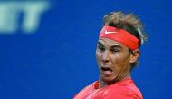 Rafael Nadal of Spain plays a shot against Benoit Paire of France during a 2nd round match on Day 3 of the Rogers Cup at Aviva Centre on August 8, 2018 in Toronto, Canada. Vaughn Ridley/Getty Images/AFP