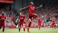 Liverpool's Sadio Mane celebrates scoring their third goal. (Reuters/Carl Recine)