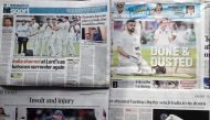 A collage of Indian newspaper's sports page (from top L clockwise) Hindustan Times, Mail Today, The Indian Express and The Hindu, in New Delhi on August 13, 2018. (AFP / Prakash SINGH)