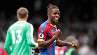 Crystal Palace's Wilfried Zaha celebrates after the match, August 11, 2018. Action Images via Reuters/John Sibley