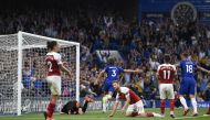  Chelsea's Marcos Alonso celebrates scoring their third goal. (REUTERS/Toby Melville)