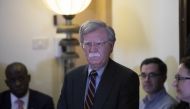 US National Security Advisor John Bolton arrives for a press conference in Jerusalem, on August 22, 2018. AFP/Abir Sultan