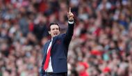 Arsenal manager Unai Emery celebrates after their second goal REUTERS/David Klein 