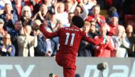 Liverpool's Egyptian midfielder Mohamed Salah  at Anfield in Liverpool, north west England on August 25, 2018.  / AFP / Lindsey PARNABY 
