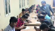 A camp class for workers in progress.