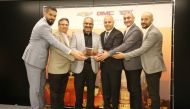 Ivor D’Cunha, Mannai’s Senior General Manager- Operations;long with Taner Yesiltepe, General Manager, After Sales; and Sanjeev Mahajan, Deputy General Manager (Admin & Finance) received the award from GMC Regional Sales Manager Mohsen Kassem, receiving th
