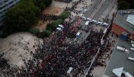 Police block the right-wing demonstration following the killing of a German man in Chemnitz, in Chemnitz, Germany September 1, 2018. REUTERS/Hannibal Hanschke