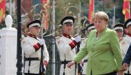 German Chancellor Angela Merkel is welcomed by Macedonian Prime Minister Zoran Zaev in Skopje, Macedonia on September 8, 2018. Besar Ademi - Anadolu