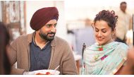 Still of the actors Abhishek Bachchan and Taapsee Pannu (R) taken from the movie Manmarziyaan.