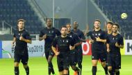 Al sadd’s players taking part in a training session on the eve of their AFC Champions League quarter-finals second leg match against Iran’s Esteghlal which will be played at the Jassim Bin Hamad Stadium in Doha today. 