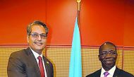Mohammed Ali Al Mannai, President of CRA, with Brahima Sanou, Director of the ITU Telecommunication Development Bureau.