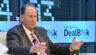 FILE PHOTO:  This file photo taken on November 12, 2013 shows founding partner at TPG Capital David Bonderman participating in a discussion at the New York Times 2013 DealBook Conference in New York.   AFP / Larry Busacca