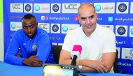Al Sailiya coach Sami Trabelsi (right) during a pre-match press conference in Doha on Wednesday. 