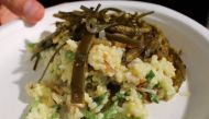 A dish made with sour figs and vegetables including seasonal, asparagus-like veldkool, both of which grow wild in Cape Town and the surrounding Cape Floristic Region, taken at Slow Food's annual festival in Turin, on Sep 21, 2018. Thomson Reuters Foundati