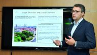 Achim Amann, Director, Black Label Properties, during a presentation at ‘Be Berlin,’ a property seminar at the Movenpick Hotel, West Bay, in Doha, yesterday.  Pic: Salim Matramkot/The Peninsula