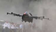 Filipino inventor Kyxz Mendiola tests his flying car during its launch in the province of Batangas, Philippines, September 23, 2018. Reuters/Eloisa Lopez