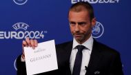 UEFA President Aleksander Ceferin unveils the host nation for Euro 2024 during the announcement REUTERS/Denis Balibouse
